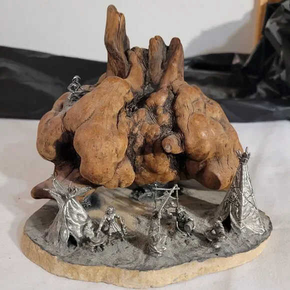 Ken Dettling Artist Sculpture 1983 Pewter Miniatures of Old West "Indian Villag" - Picture 1 of 11